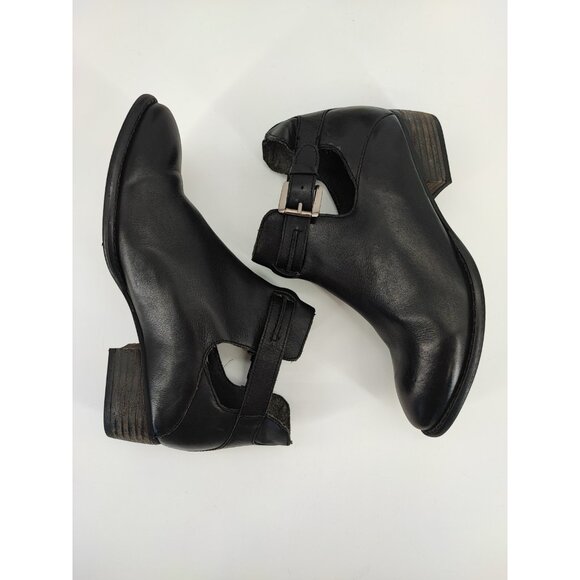 Seychelles Women's Black Leather Cutout Ankle Strap Booties Size 6 US - Picture 5 of 9
